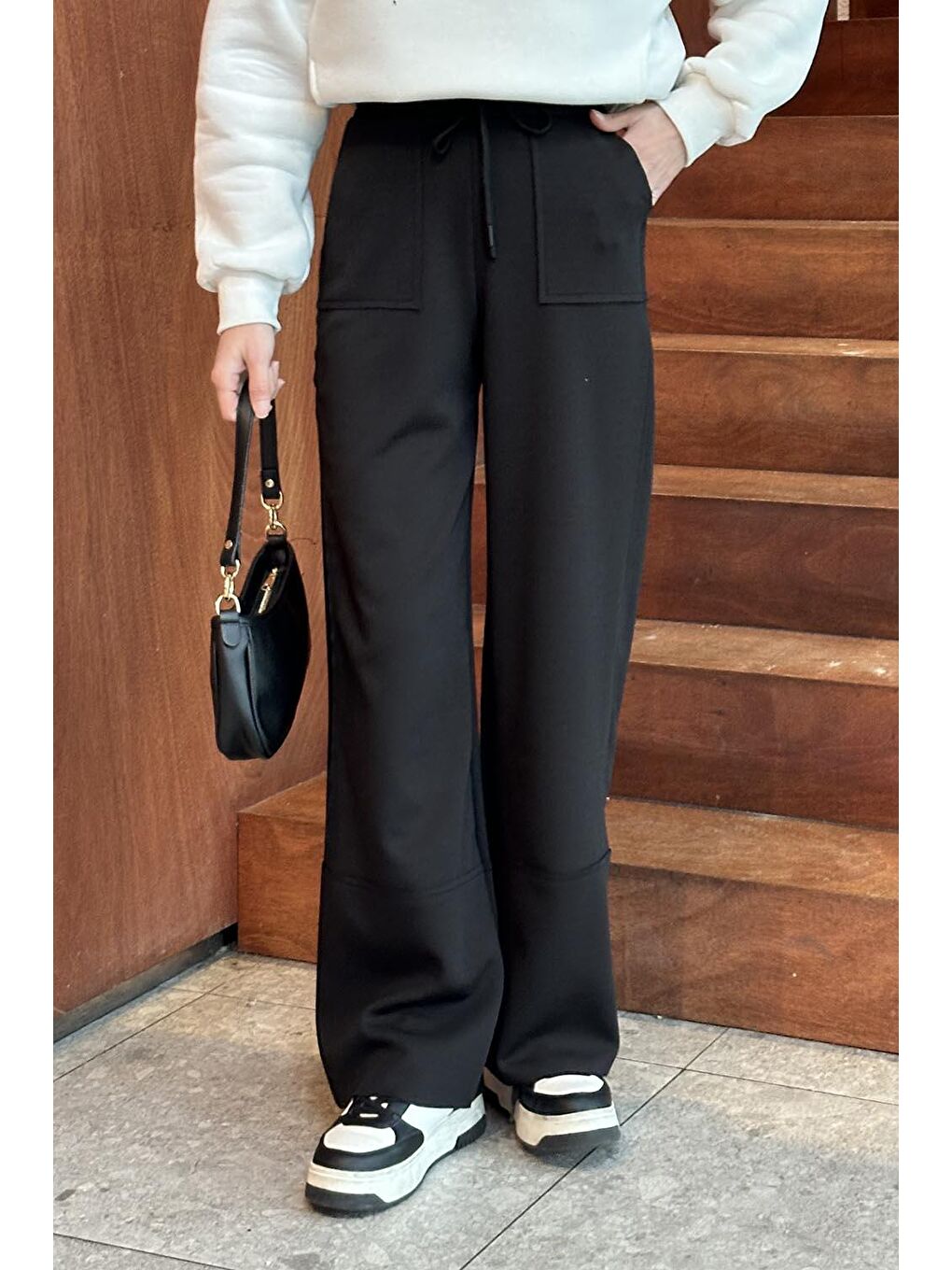 Bol Paça  Eşofman Altı Siyah-3