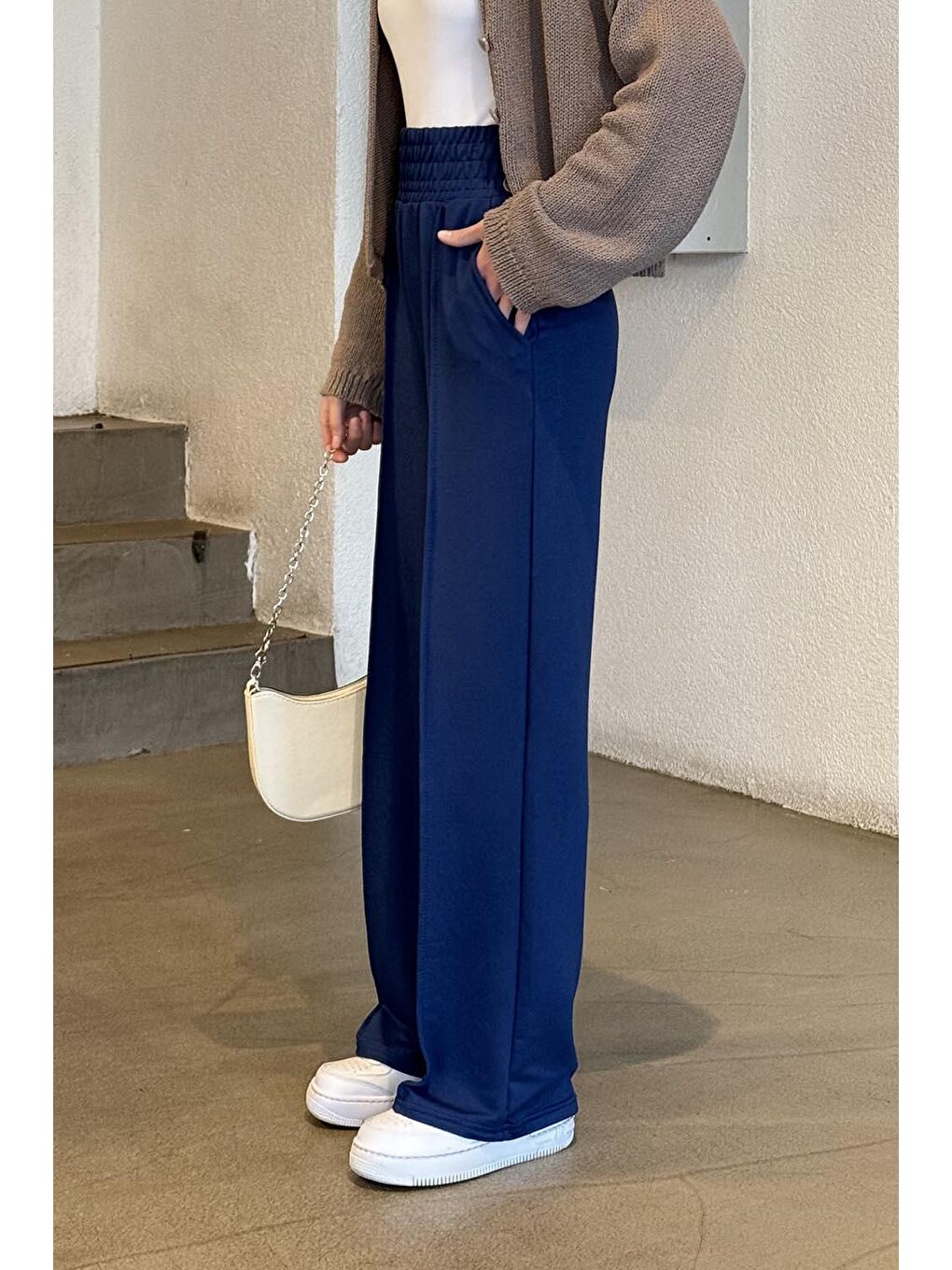 Çıma Detaylı Pantolon Lacivert-1