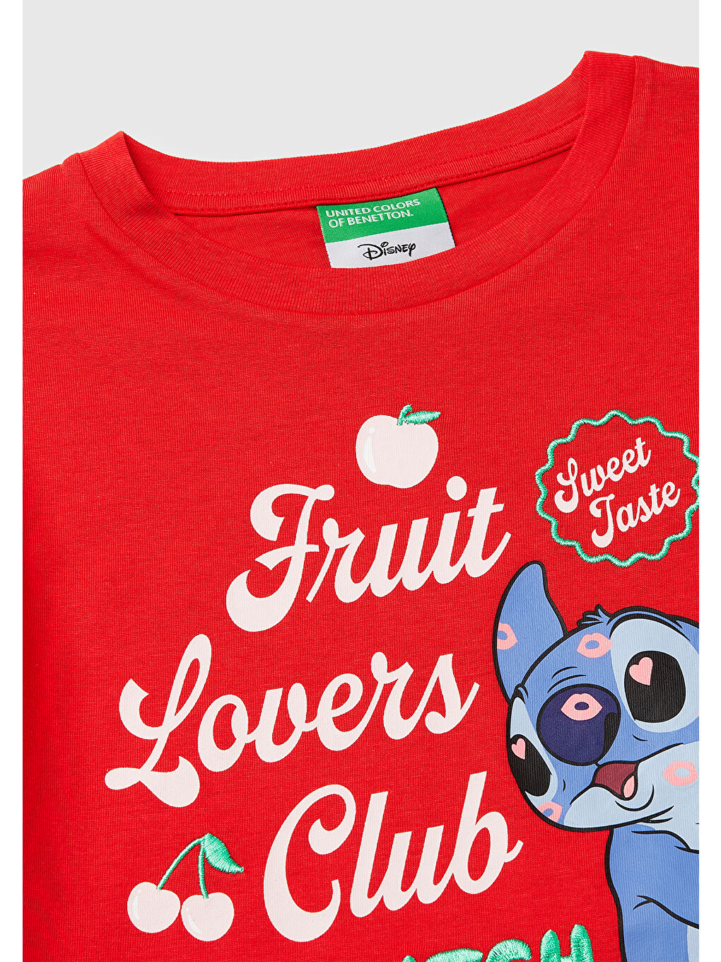 Kız Çocuk Kırmızı Su Bazlı Baskılı İşlemeli Kolu Logo Detaylı Boxy Fit T-Shirt-2
