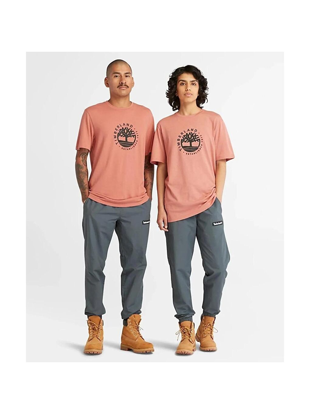 Timberland Pembe Refibra Logo Graphic Erkek Pembe Yuvarlak Yaka Tişört