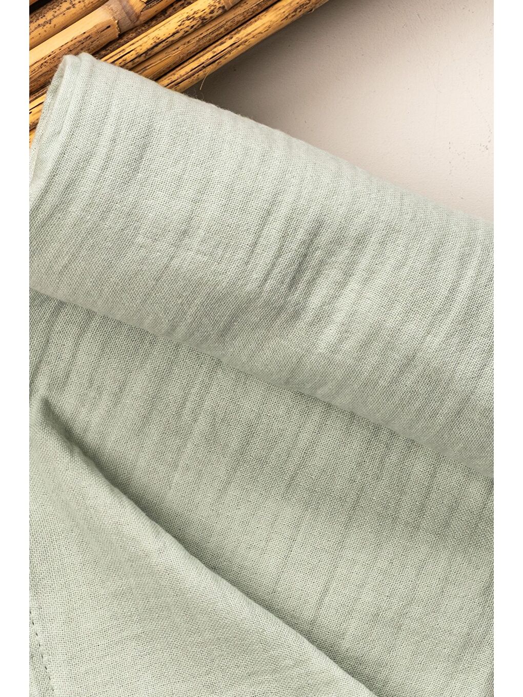 Yeşil 4 Kat Müslin Organik Pamuk 90x90 Naturel Bebek Çocuk Battaniye-2