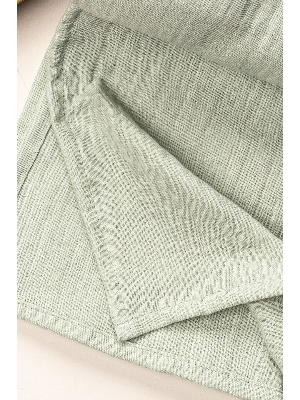 Yeşil 4 Kat Müslin Organik Pamuk 90x90 Naturel Bebek Çocuk Battaniye-3