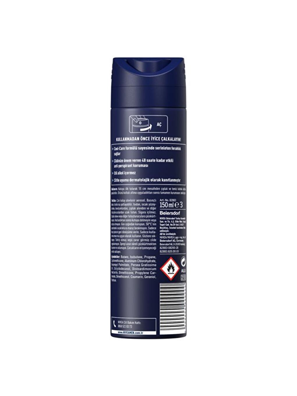 NIVEA Şeffaf Cool Kıck Sprey Deodorant 150 ml Erkek 2'li Avantaj Paketi - 3