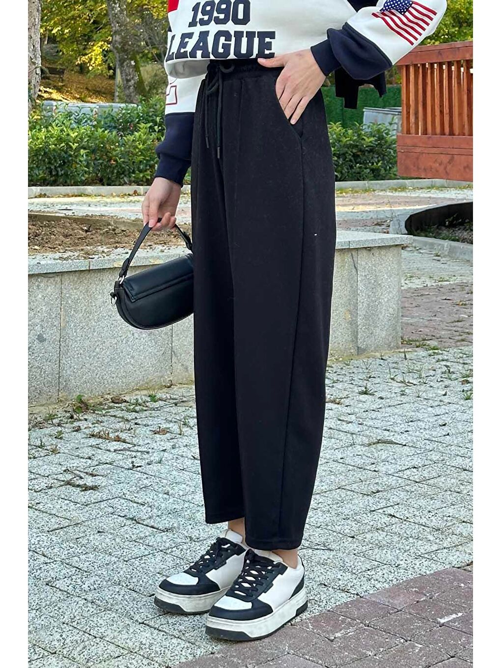 Şalvar Balon Modelli Eşofman Altı Siyah-1