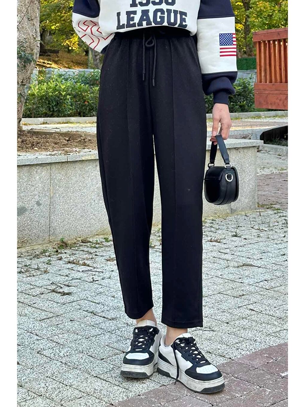 Şalvar Balon Modelli Eşofman Altı Siyah-2