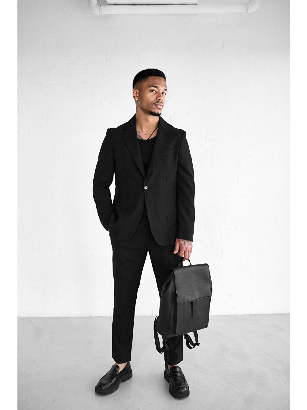 Erkek Slim Fit Takım Elbise Siyah