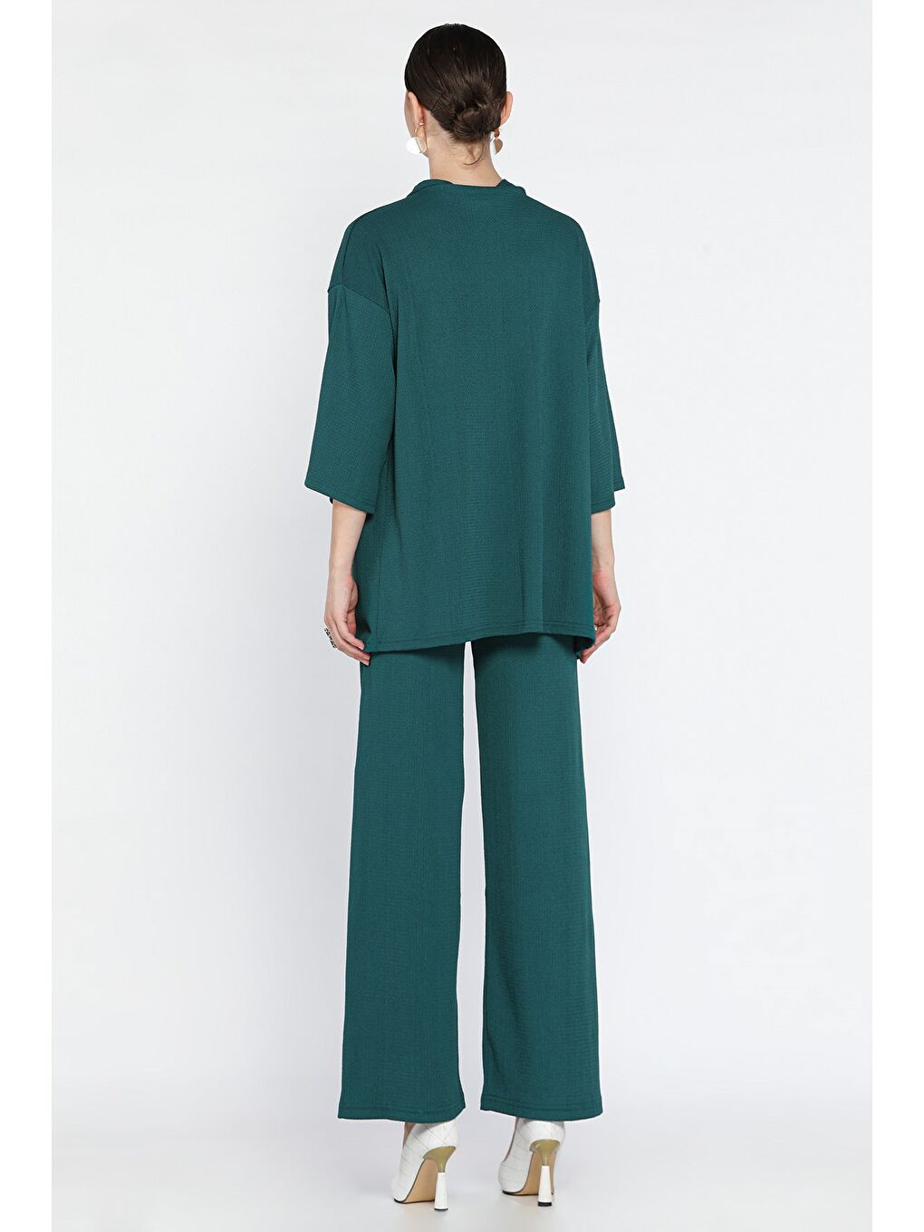 Yeşil Kadın Kimono Pantolon İkili Takım-2