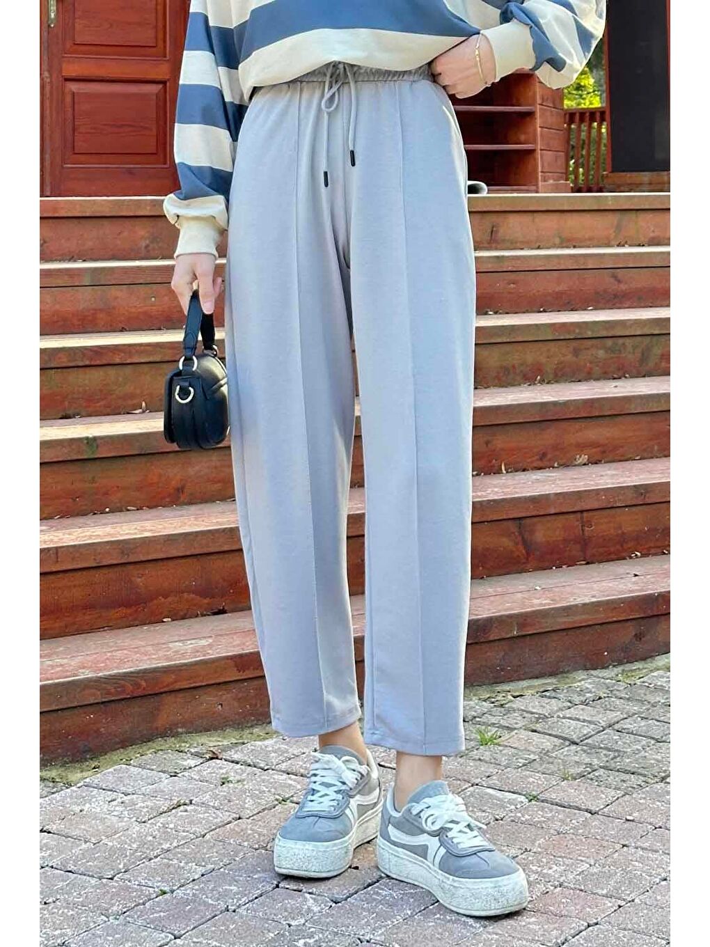 Şalvar Balon Modelli Eşofman Altı Gri