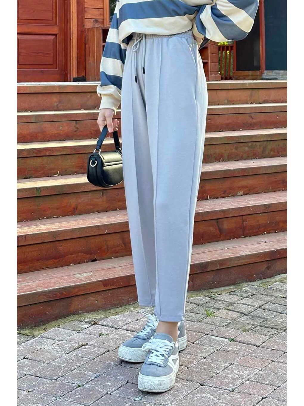 Şalvar Balon Modelli Eşofman Altı Gri-2