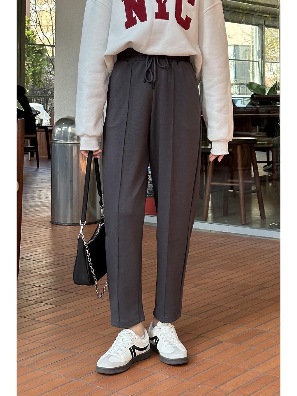 Şalvar Balon Modelli Eşofman Altı Antrasit