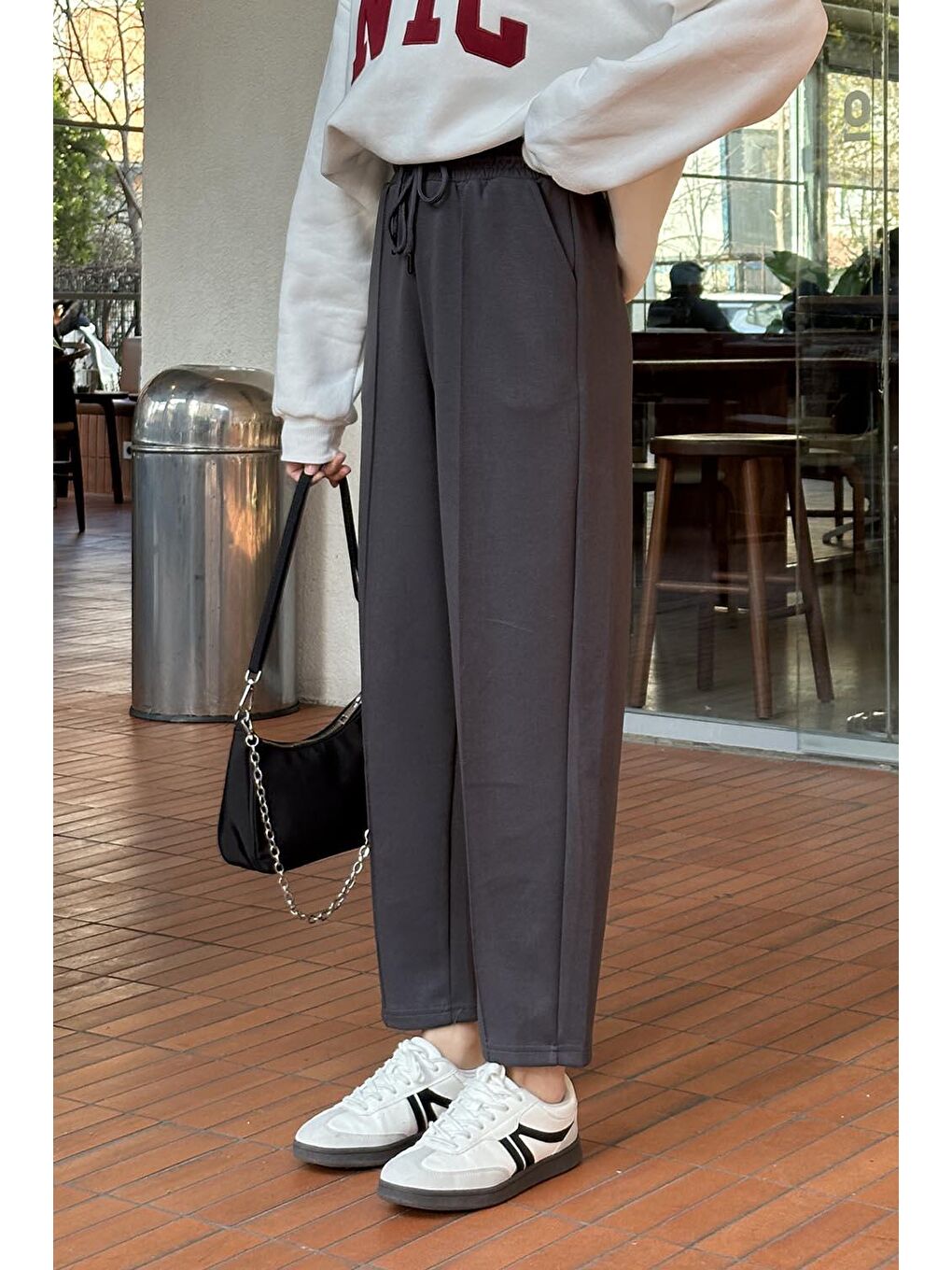 Şalvar Balon Modelli Eşofman Altı Antrasit-1