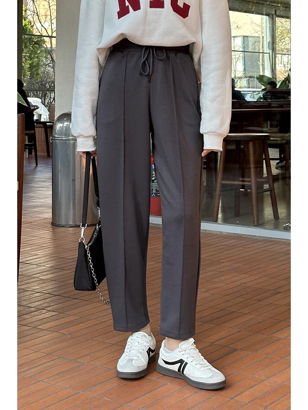 Şalvar Balon Modelli Eşofman Altı Antrasit-2