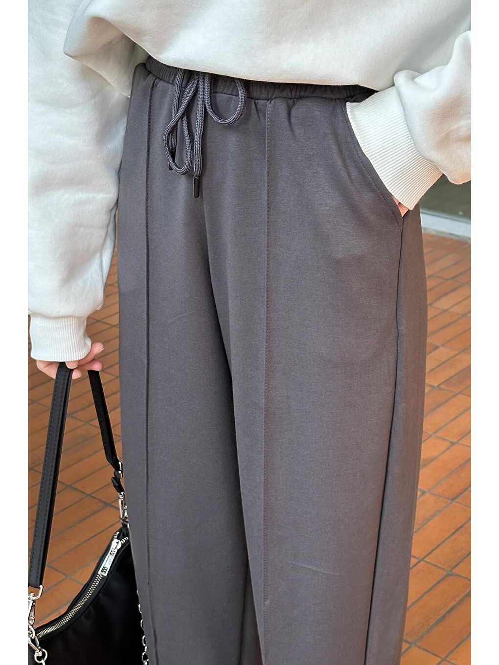 Şalvar Balon Modelli Eşofman Altı Antrasit-3