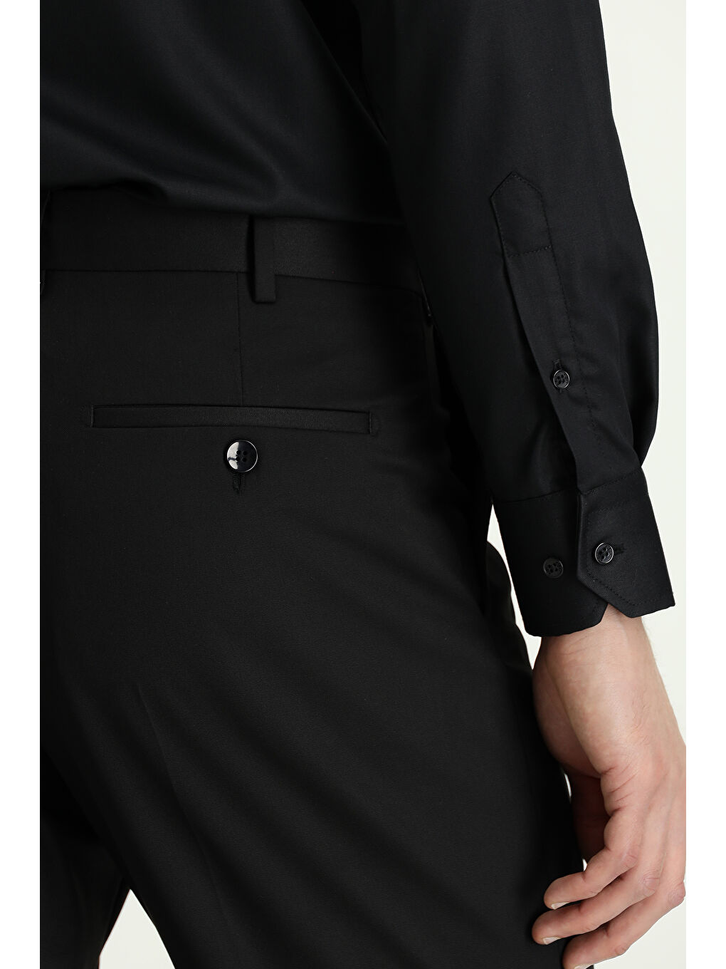 Siyah Regular Fit Klasik Kumaş Pantolon-5