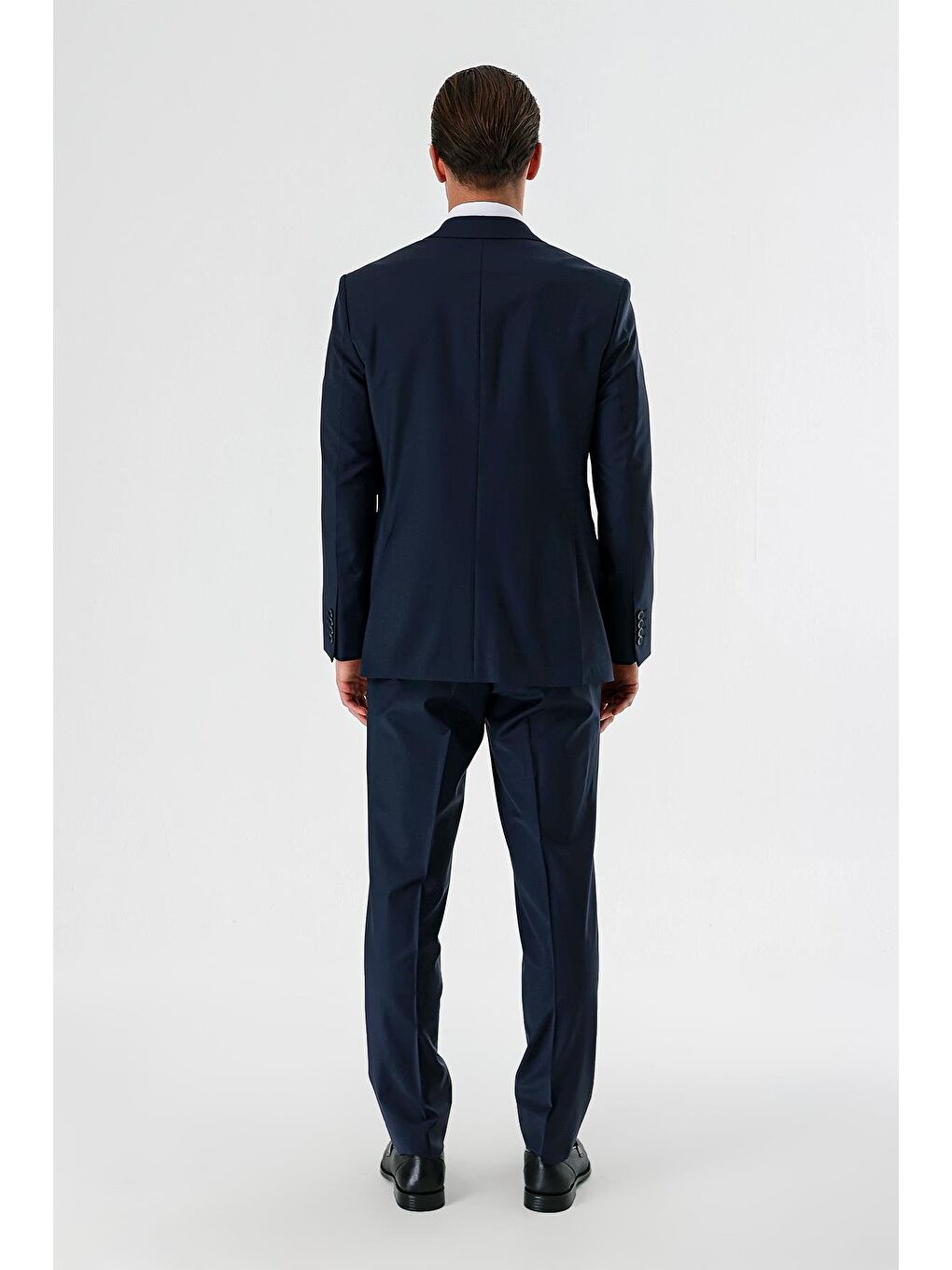 Koyu Lacivert Filafil Mono Yaka Yünlü Elastanlı 6 Drop Comfort Klasik Takım Elbise 1001240152-7