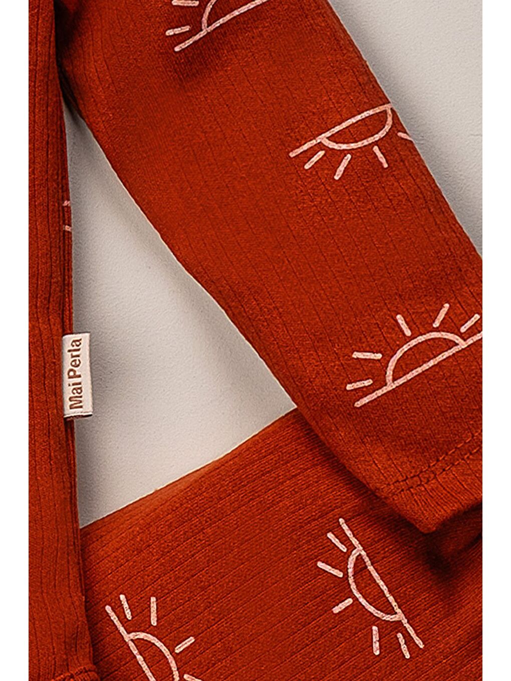 Kahverengi Güneş Desenli Çıt Çıtlı Zıbınlı Bebek Takımı-2