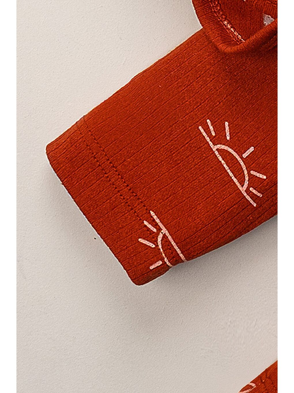 Kahverengi Güneş Desenli Çıt Çıtlı Zıbınlı Bebek Takımı-4