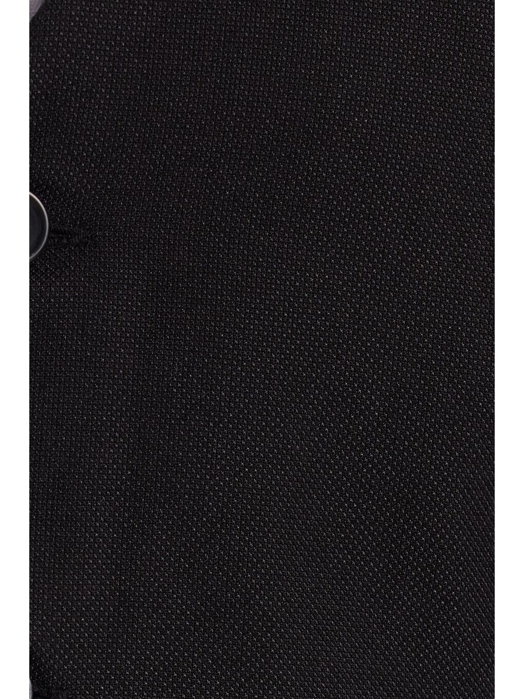 Erkek Slim Fit Düz Cepli Siyah Yelek-5