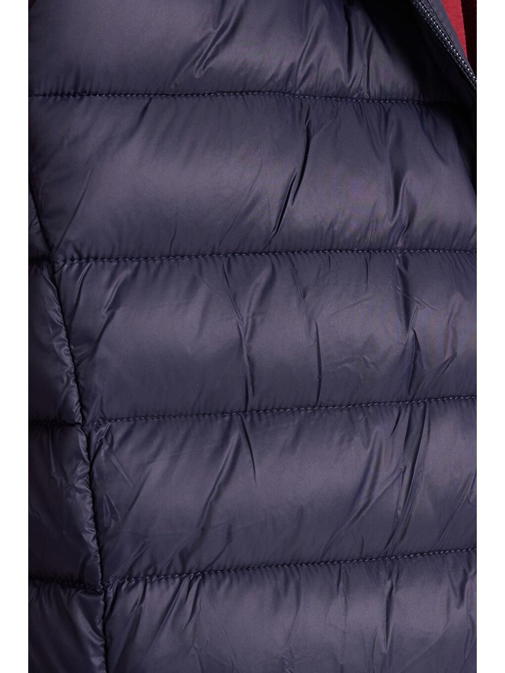 Erkek Relax Fit Rahat Kesim Sıfır Kol Kapüşonlu Çift Cep Fermuarlı Sıcak Tutan Lacivert Şişme Yelek-5