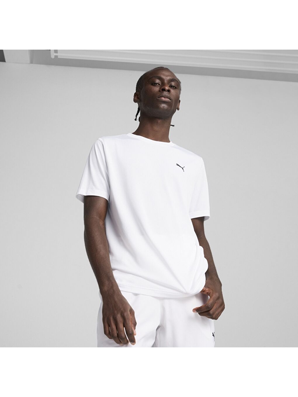 Essentials Small Logo Poly Erkek Beyaz Yuvarlak Yaka Tişört