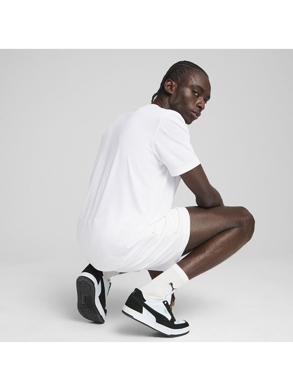 Essentials Small Logo Poly Erkek Beyaz Yuvarlak Yaka Tişört-2