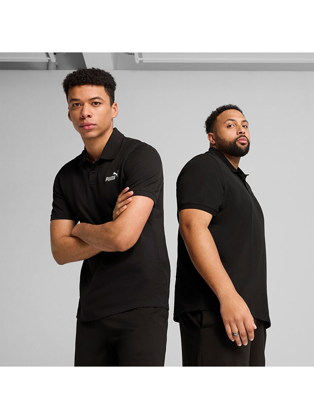 Essentials No 1 Logo Pique Erkek Siyah Klasik Yaka Polo Spor Tişört-4