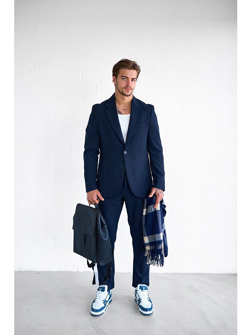 Erkek Slim Fit Takım Elbise Lacivert