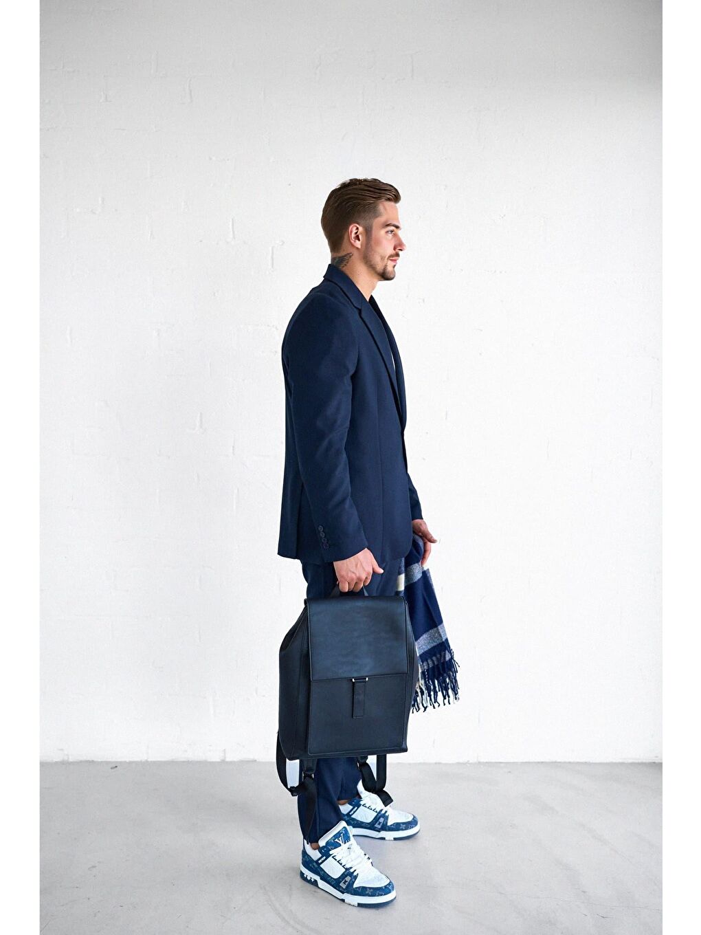 Erkek Slim Fit Takım Elbise Lacivert-1