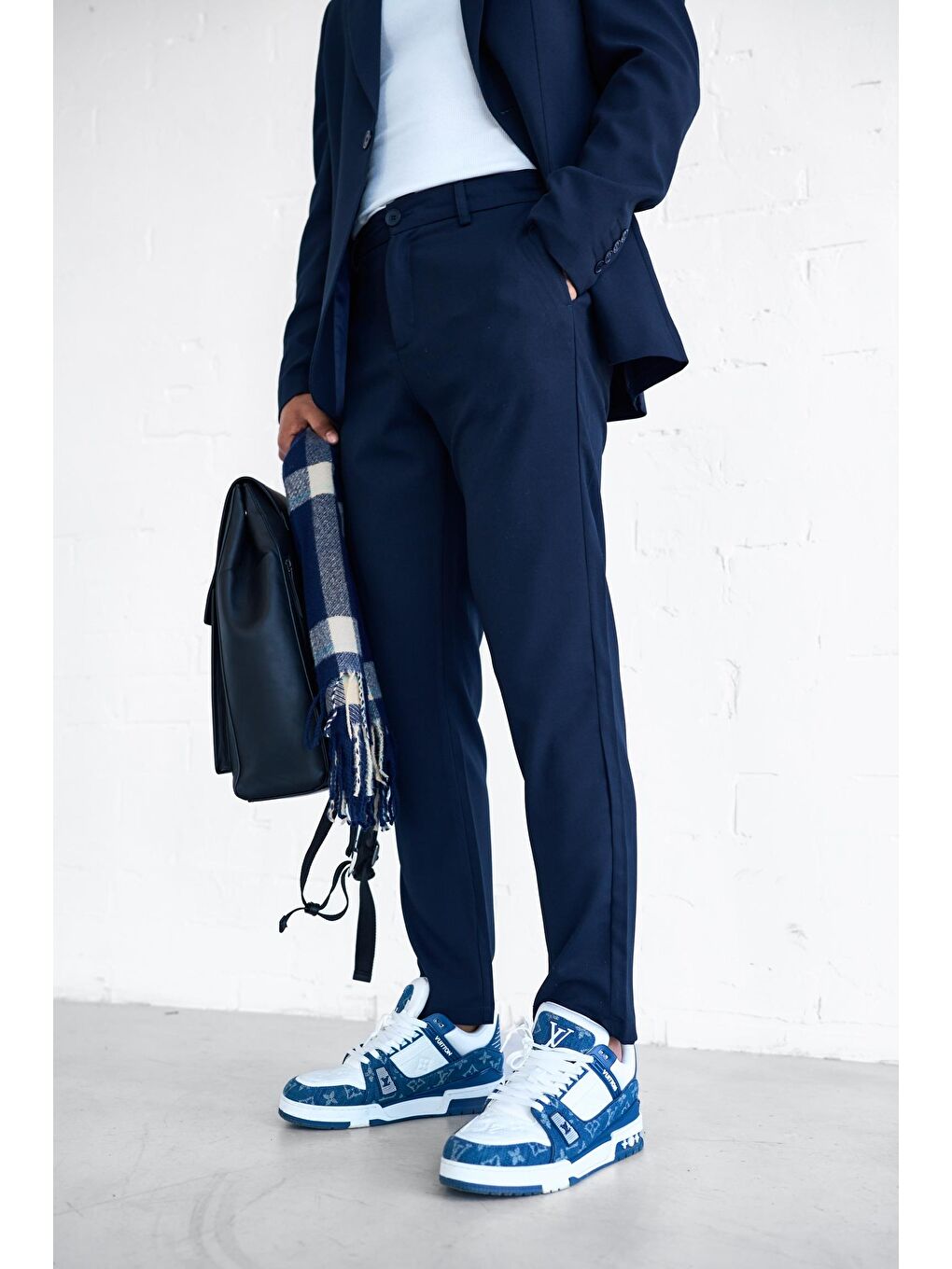 Erkek Slim Fit Takım Elbise Lacivert-5