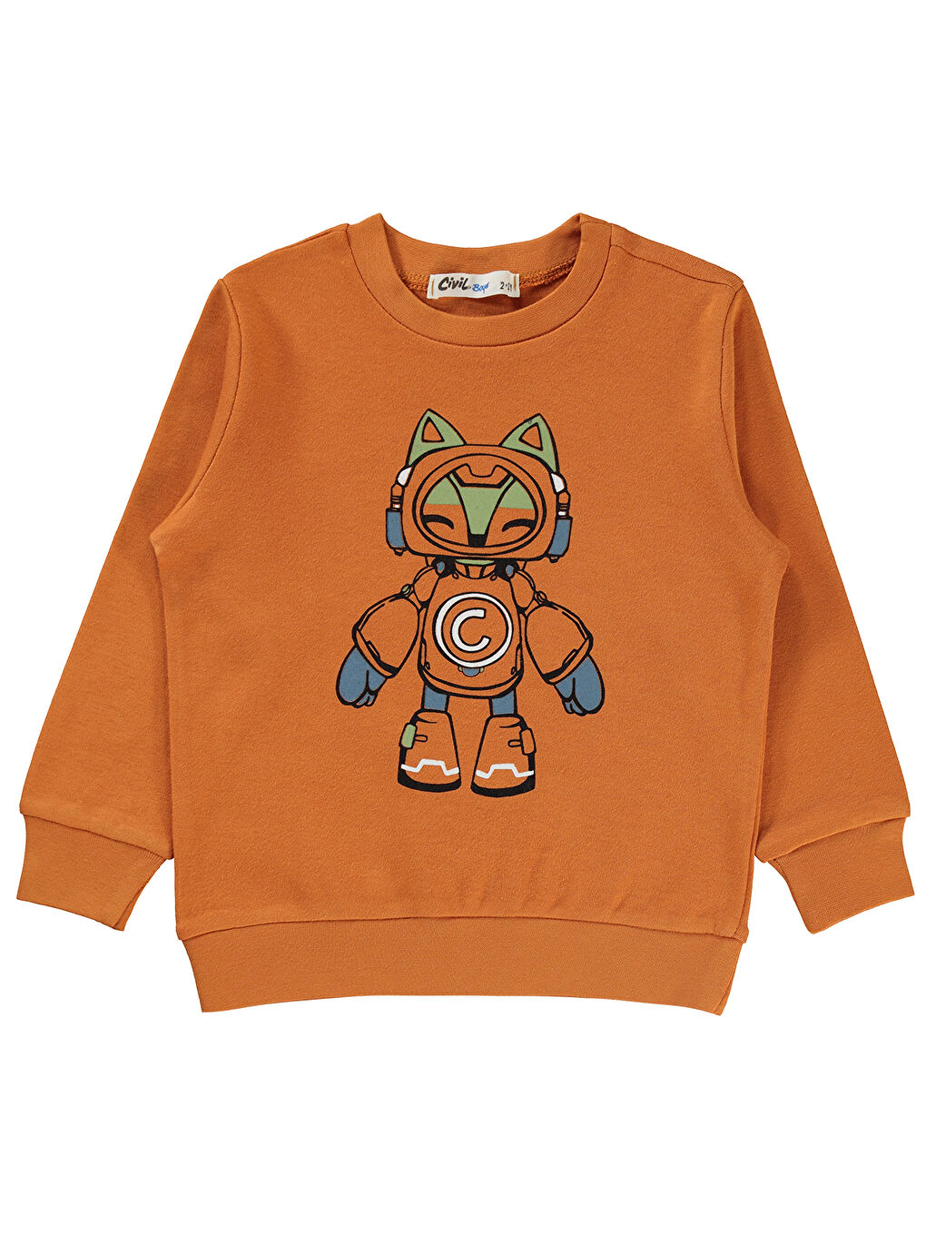 Civil Turuncu Erkek Çocuk Sweatshirt 2-5 Yaş Oranj