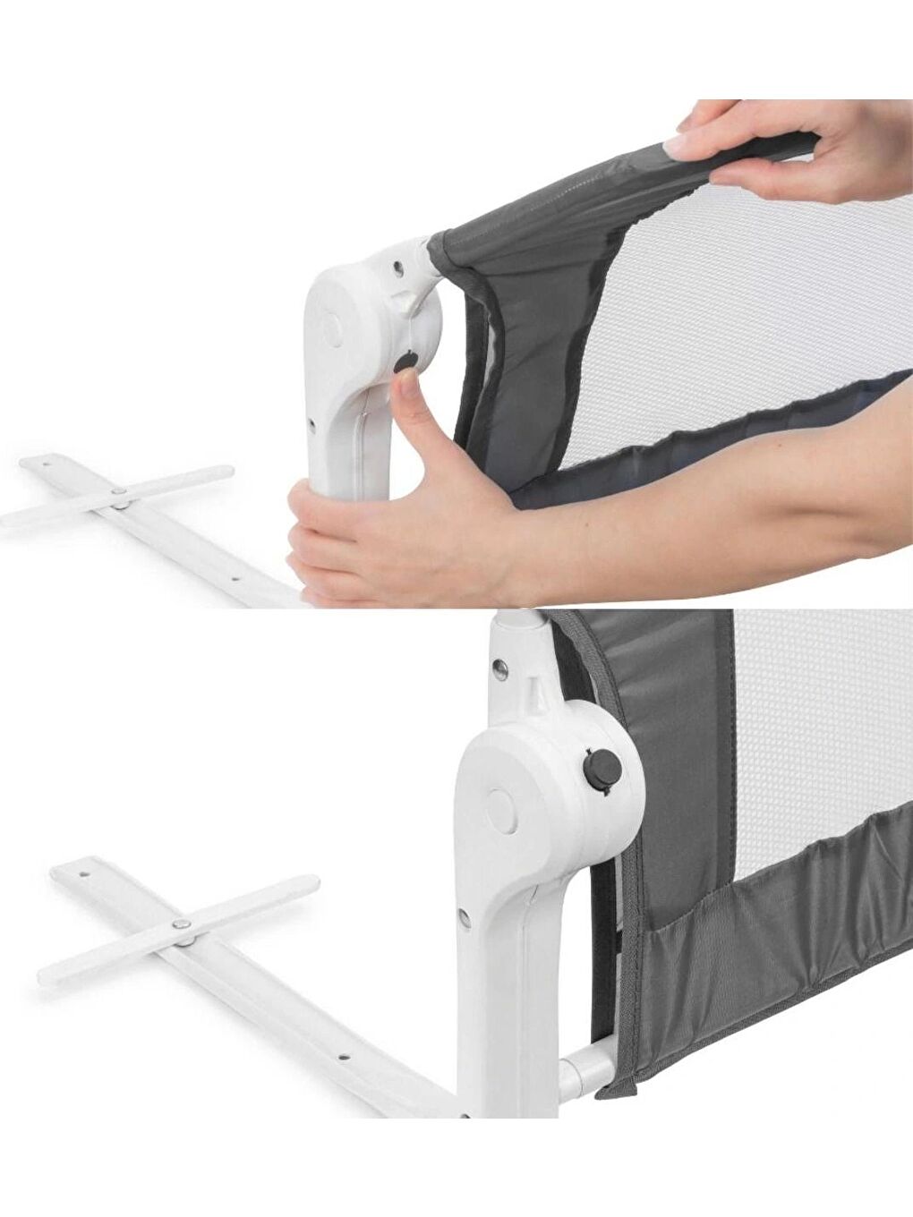 Yatak Bariyeri Gri-beyaz Biye 120x50 cm-2