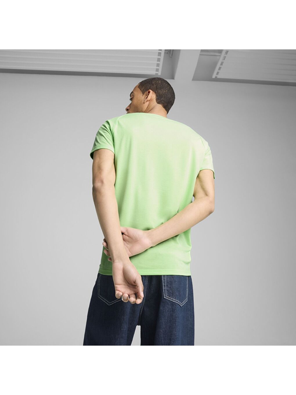 Evostripe Erkek Yeşil Yuvarlak Yaka Tişört-2
