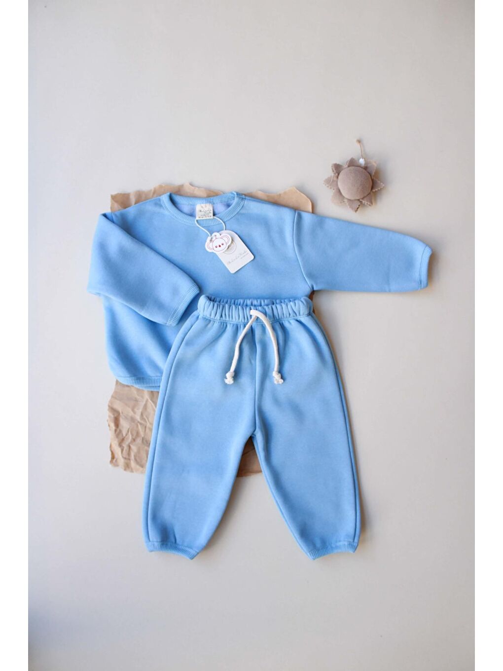 Mavi Biyeli Polarlı Eşofman Takım