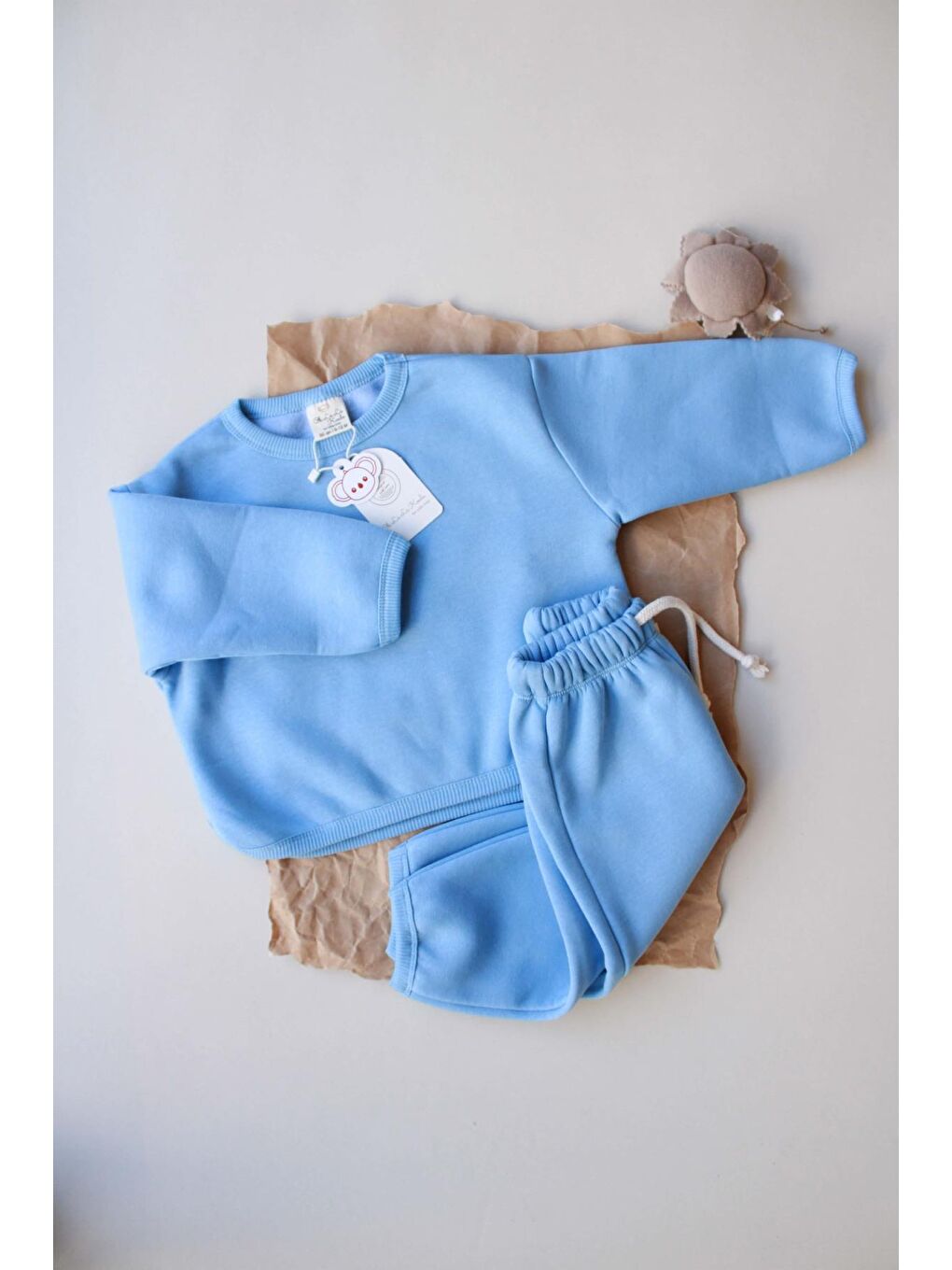 Mavi Biyeli Polarlı Eşofman Takım-2