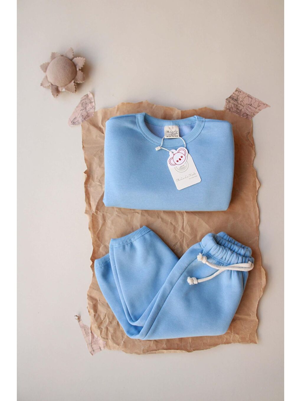 Mavi Biyeli Polarlı Eşofman Takım-3