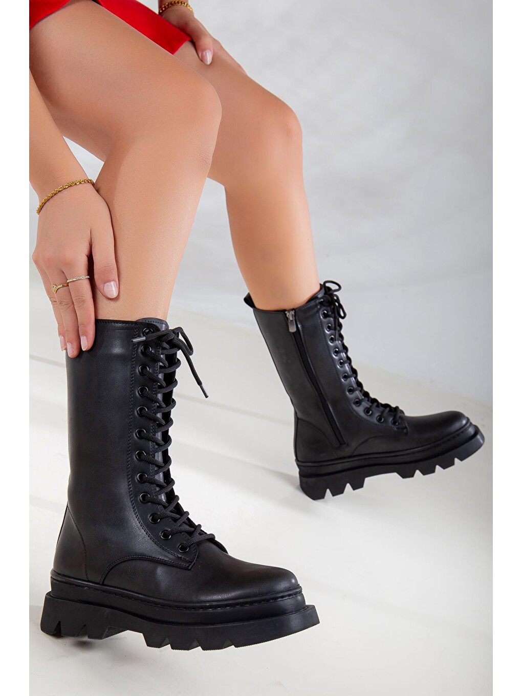 Siyah D701 Kadın Kışlık Ortopedik Bot&bootie-1