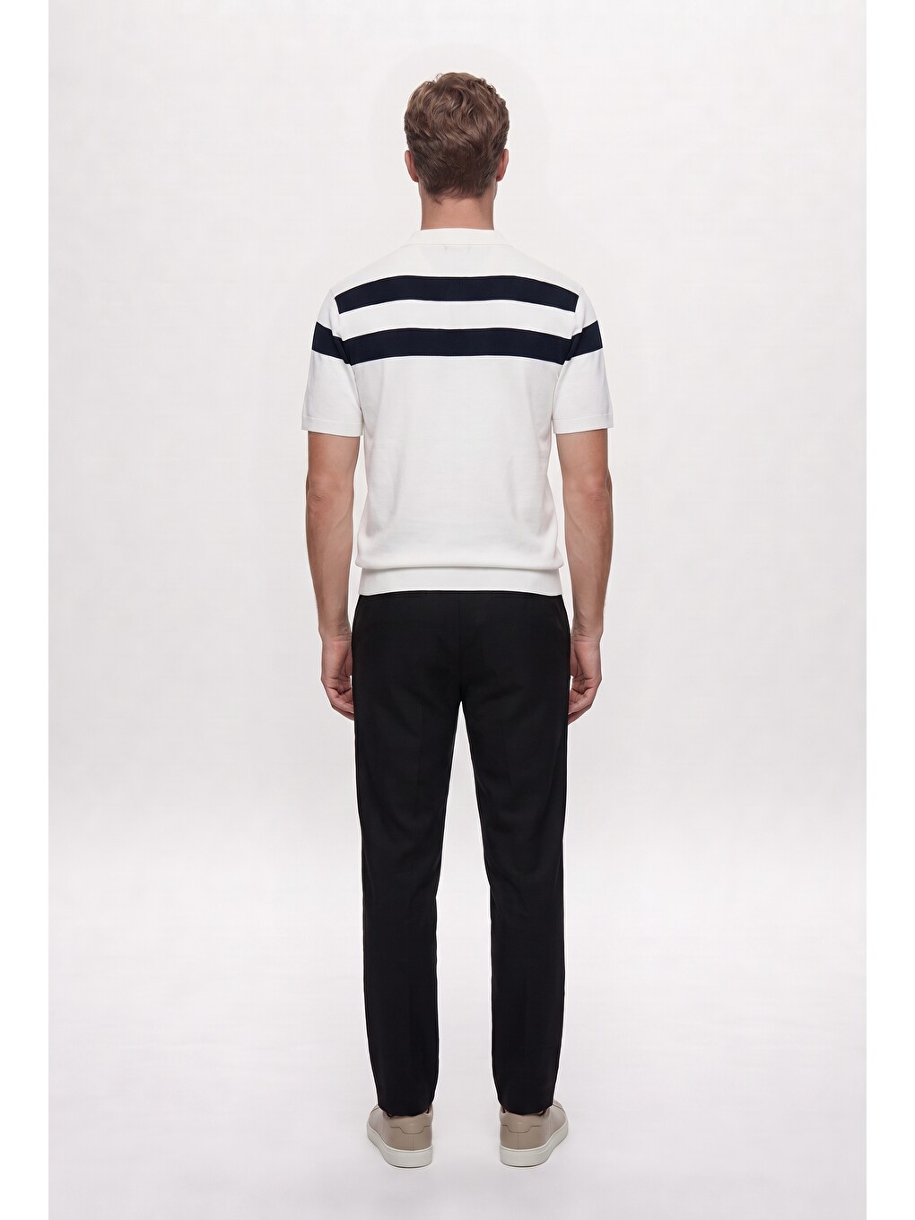 Comfort Fit Kahverengi Keten Karışımlı Chino Pantolon-1