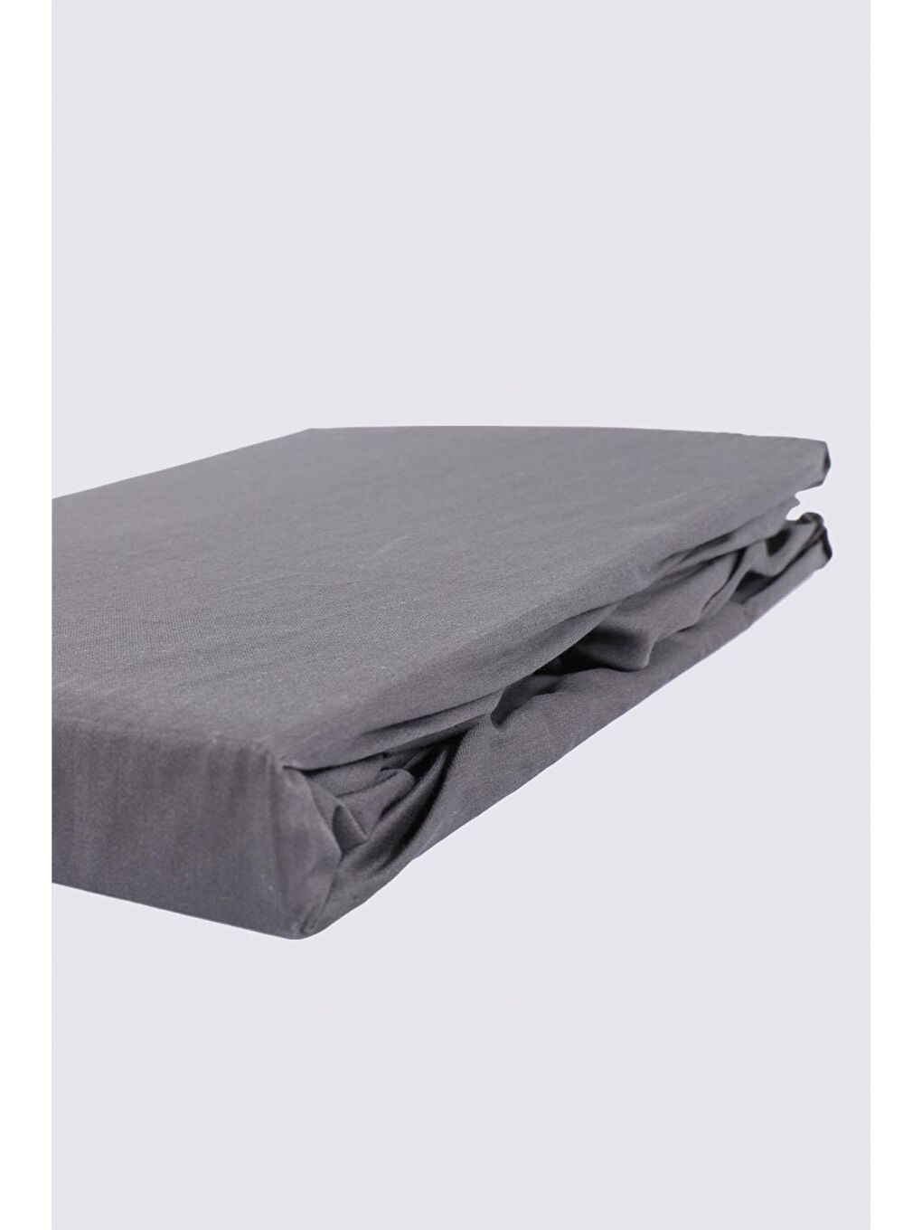 Battal Boy Lastikli Çarşaf %100 Organik Pamuk Saten Antrasit 180x200 Cm-3