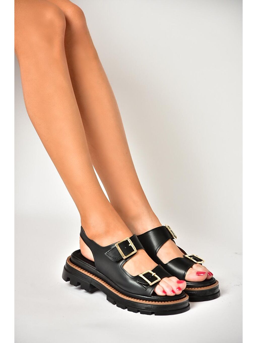 S4373022 Siyah Kadın Sandalet-1