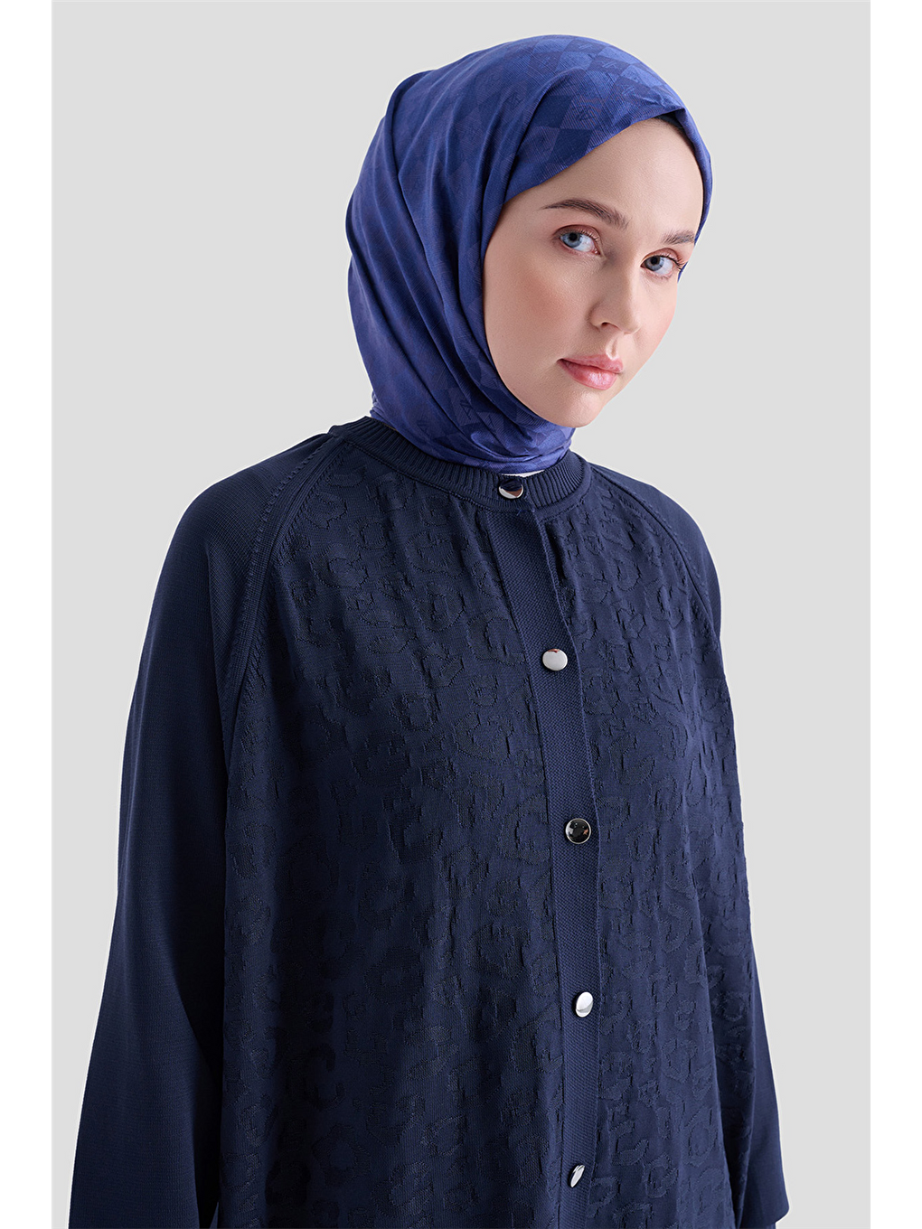 Jakarlı Triko Hırka 25Kd2306 Lacivert-3