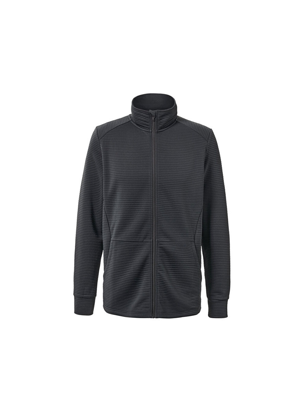 Gri Erkek Spor Fermuarlı Sweatshirt-1