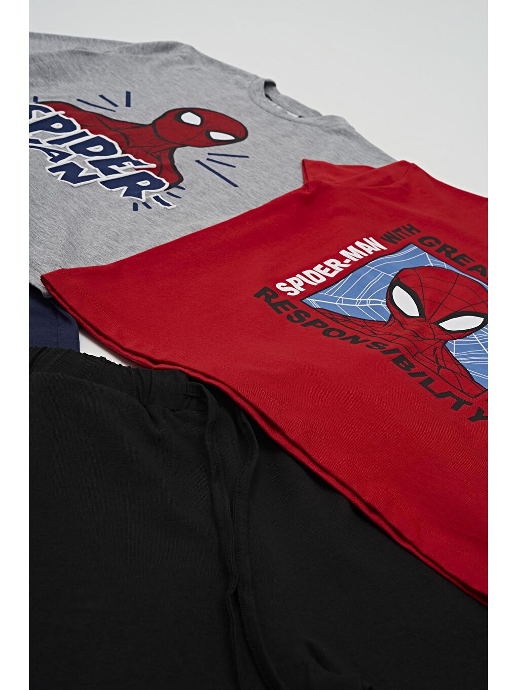 For You Kids Kırmızı 4'lü SPİDER-MAN Tshirt Şort Pantolon Takım - 2