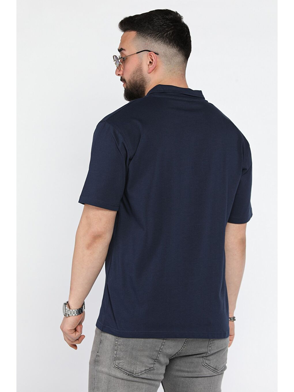 Lacivert Polo Yaka Erkek Tişört-2