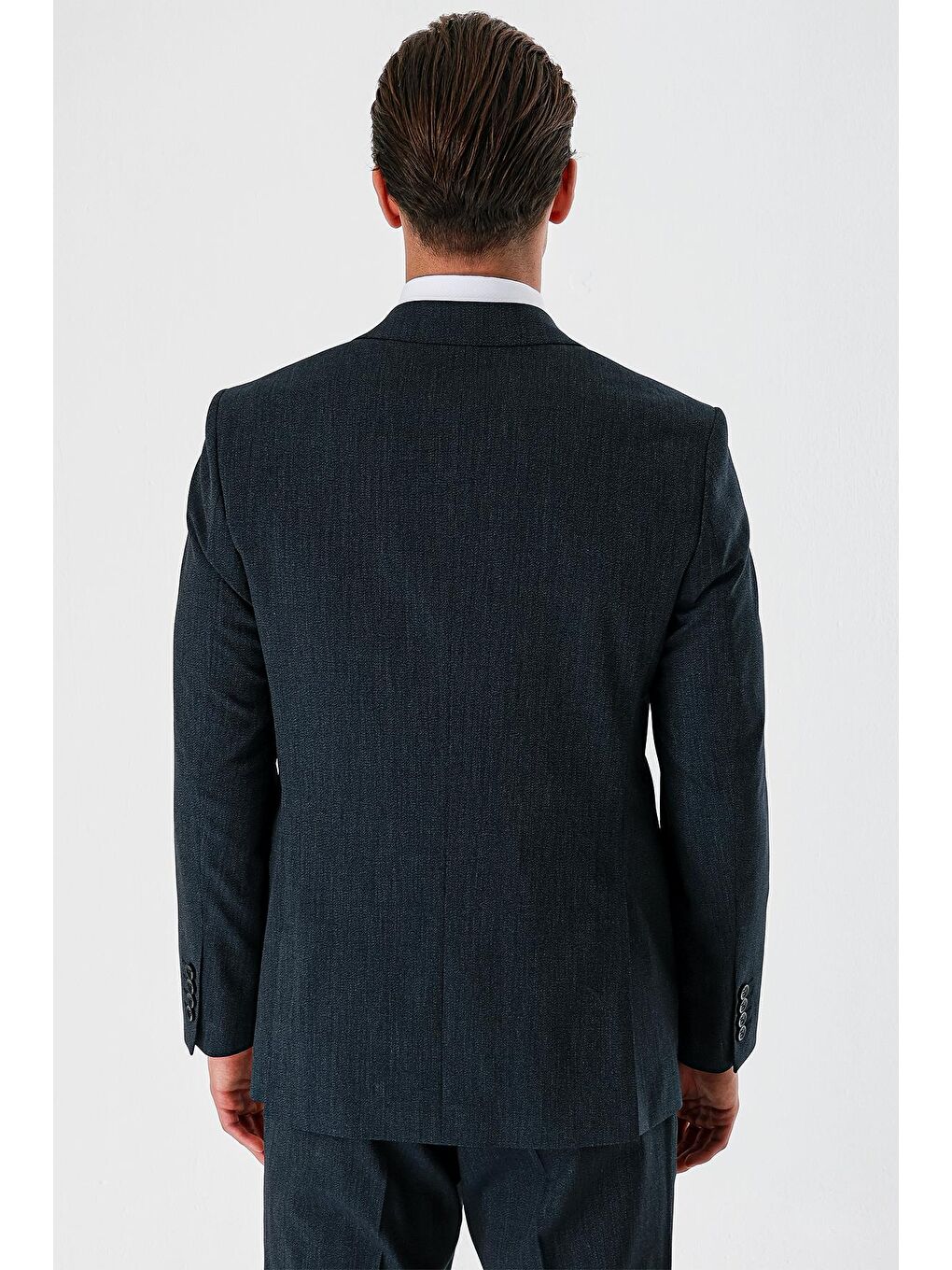 Koyu Lacivert Mono Yaka Elastanlı 6 Drop Comfort Fit Rahat Kesim Klasik Takım Elbise 1001240153-7