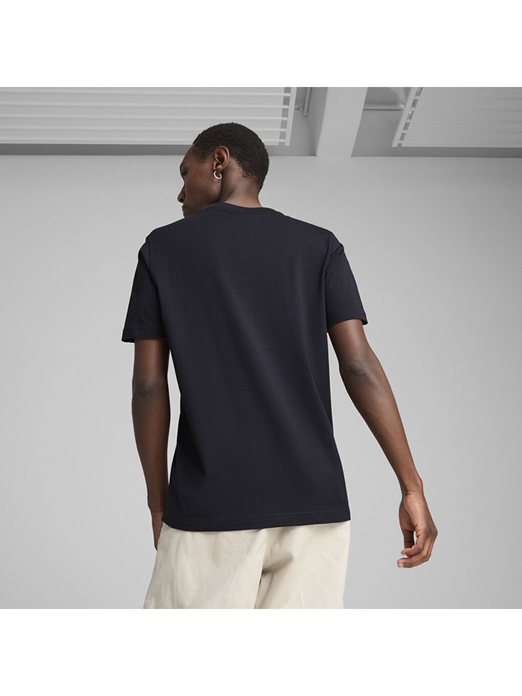 Lacivert Graphics Mountain Erkek Siyah Yuvarlak Yaka Tişört-2