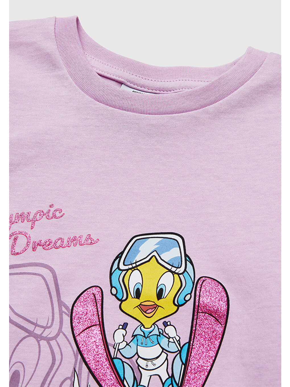 Kız Çocuk Pembe Looney Tunes Baskılı Yuvarlak Yaka Uzun Kollu T-Shirt-2