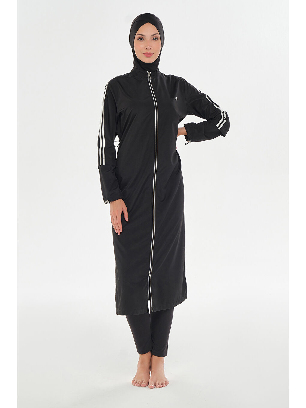 Uzun Tam Boy Tam Kapalı Tesettür Mayo 2406 Siyah-1
