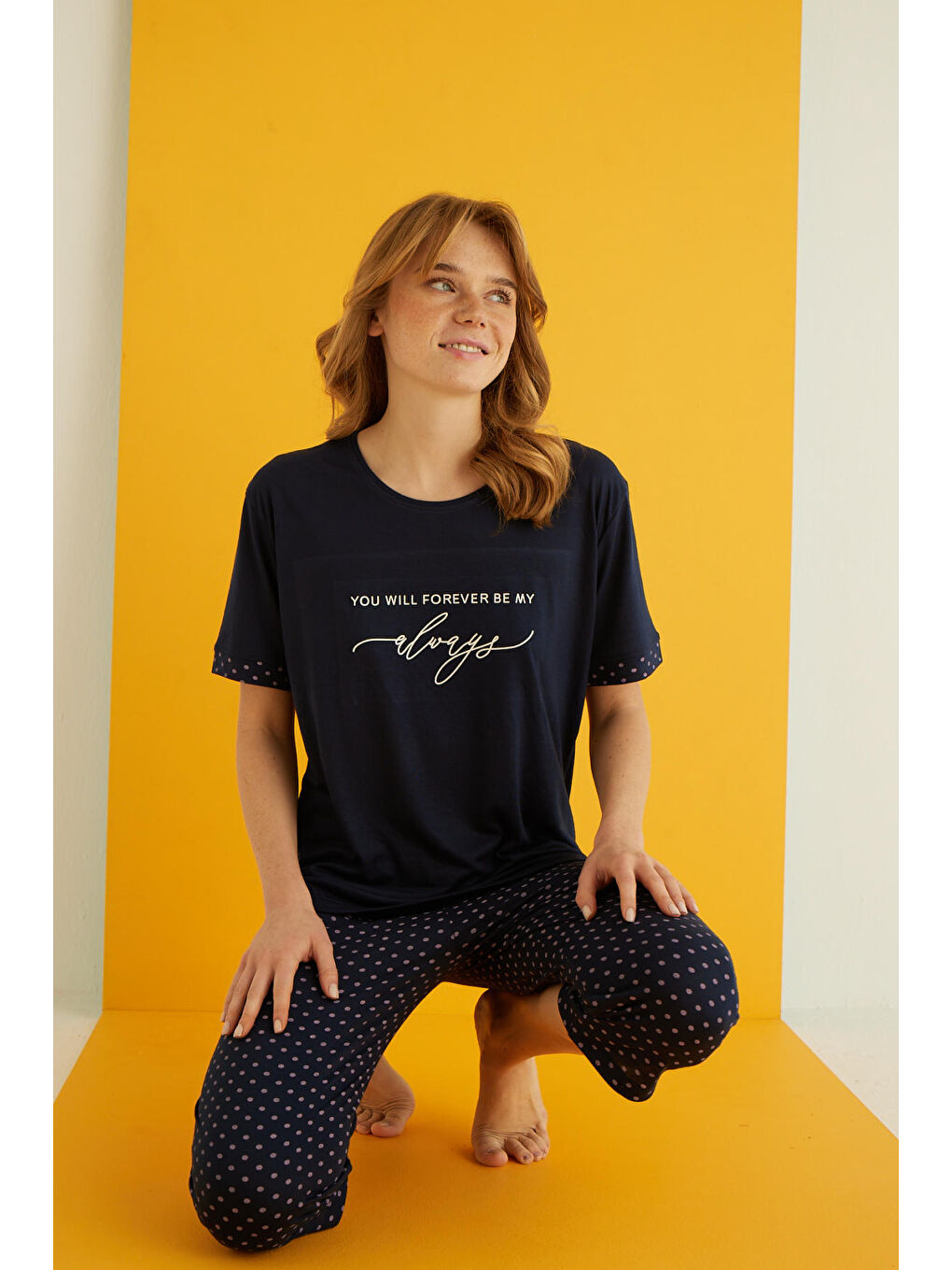 Lacivert Viskon Kapri Takım 7043-20