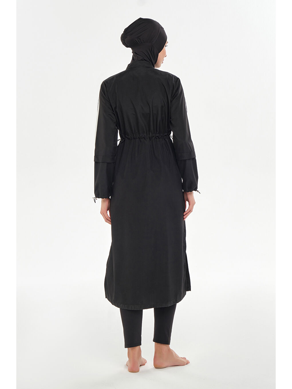 Uzun Tam Boy Tam Kapalı Tesettür Mayo 2406 Siyah-3