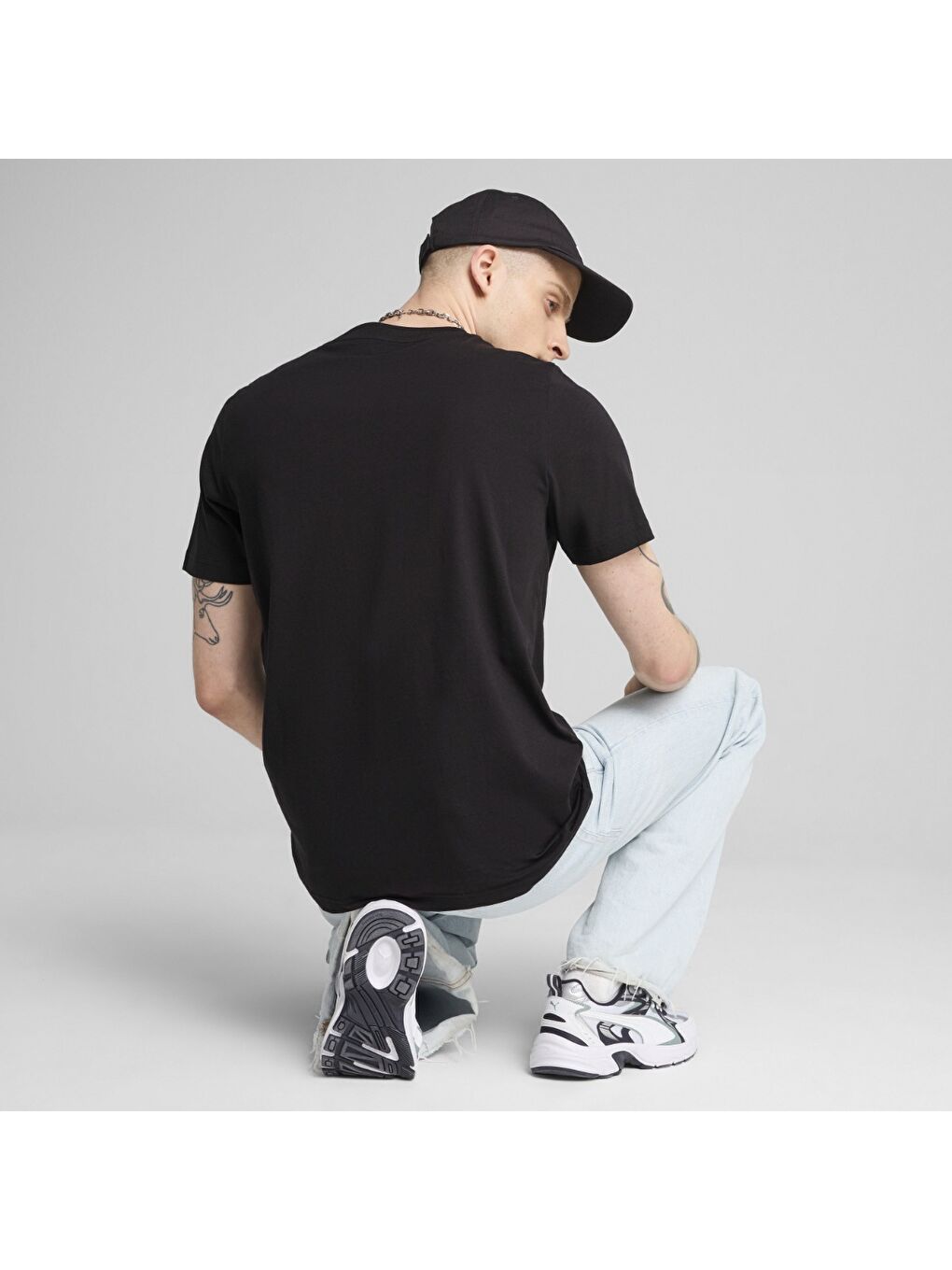 Graphics Icon Erkek Siyah Yuvarlak Yaka Spor Tişört-2